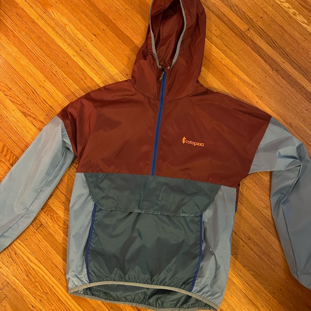 Cotopaxi Teca Hooded windbreaker- Maroon, Gray, Blue